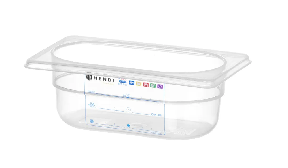 Recipiente Gastronorm GN 1/9 Transparente 0,6L Hendi