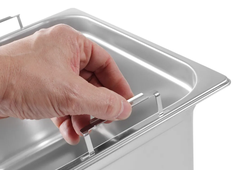 Recipiente Gastronorm GN 1/1 28L em Inox com Pegas Rebatíveis