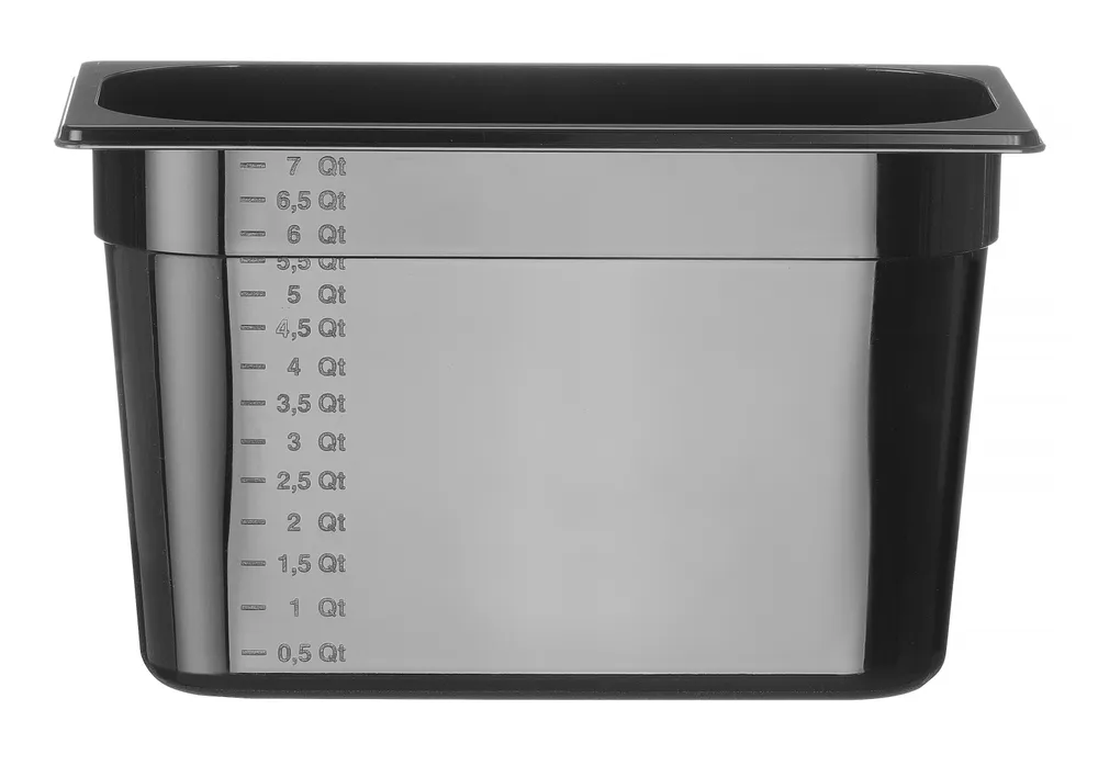Recipiente Gastronorm GN 1/3 Preto 7.8L 325x176x200mm em Policarbonato