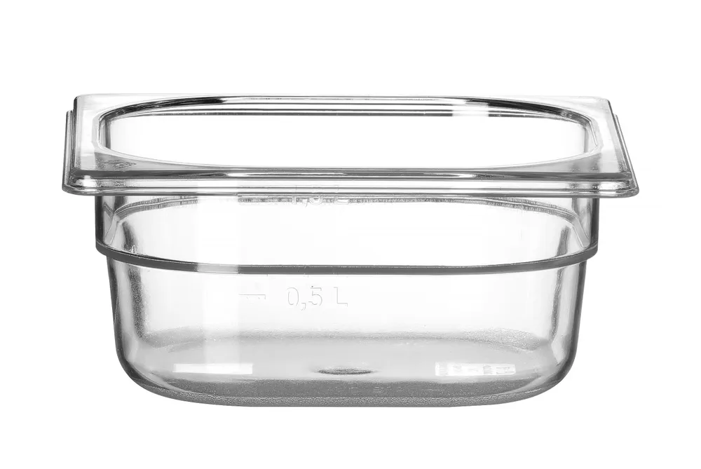 Recipiente Gastronorm 1/6 Transparente 1L, Policarbonato, 176x162x65mm