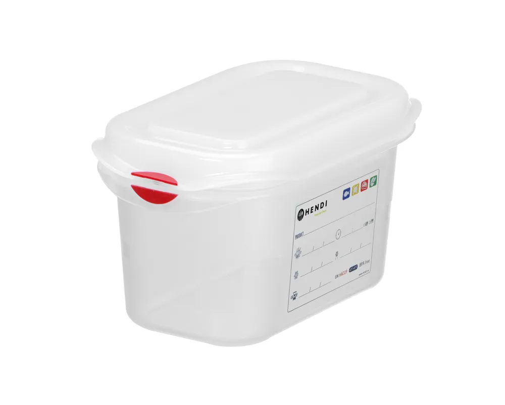 Recipiente GN 1/9 Polipropileno 0,6L Transparente 176x108x65mm