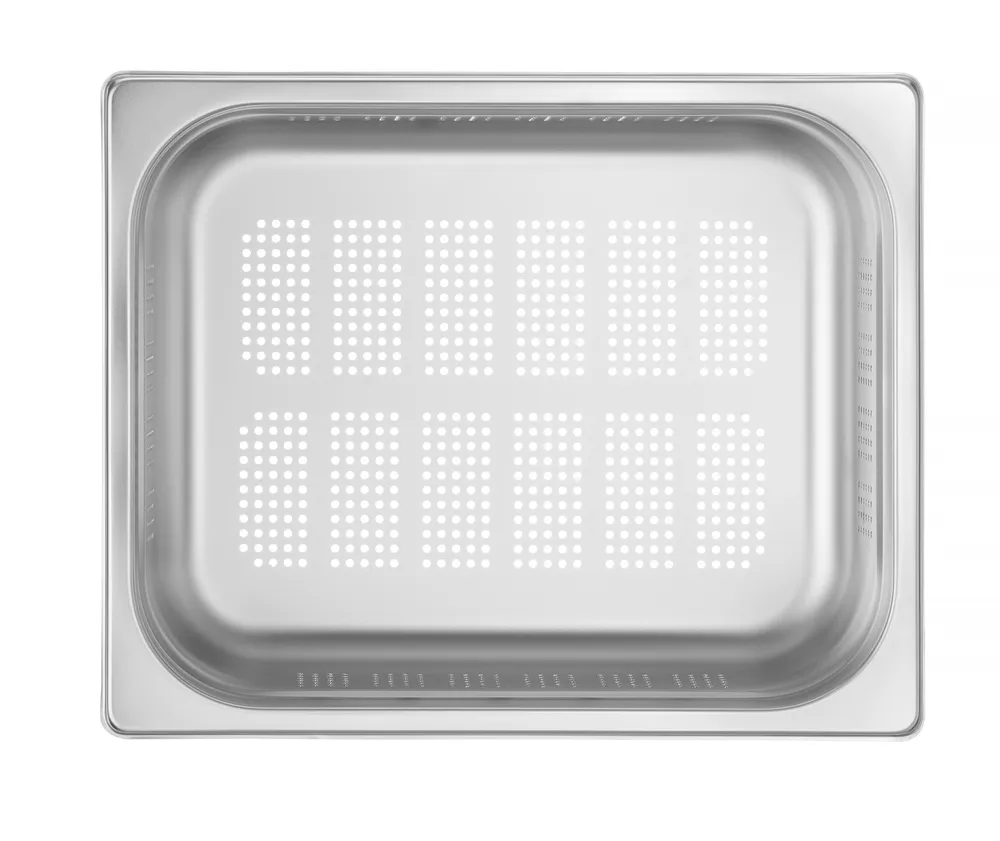 Recipiente Gastronorm 1/2 Perfurado em Aço Inoxidável, 2L H40mm