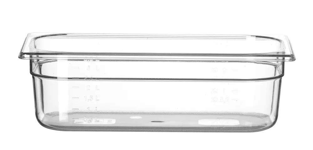 Recipiente Gastronorm 1/3, 4L, Policarbonato Transparente, 325x176x100mm