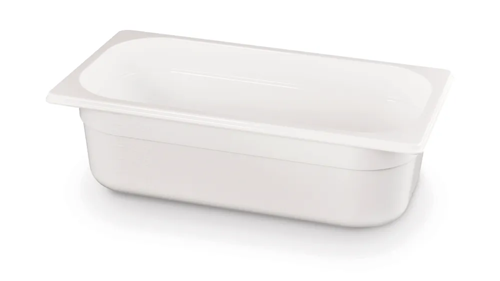 Recipiente Gastronorm 1/3, 5,7L, Policarbonato Branco, 325x176x150mm