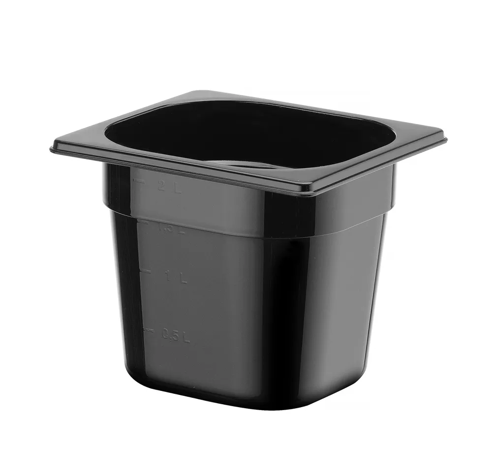 Recipiente Gastronorm 1/6 Policarbonato Preto 2,4L