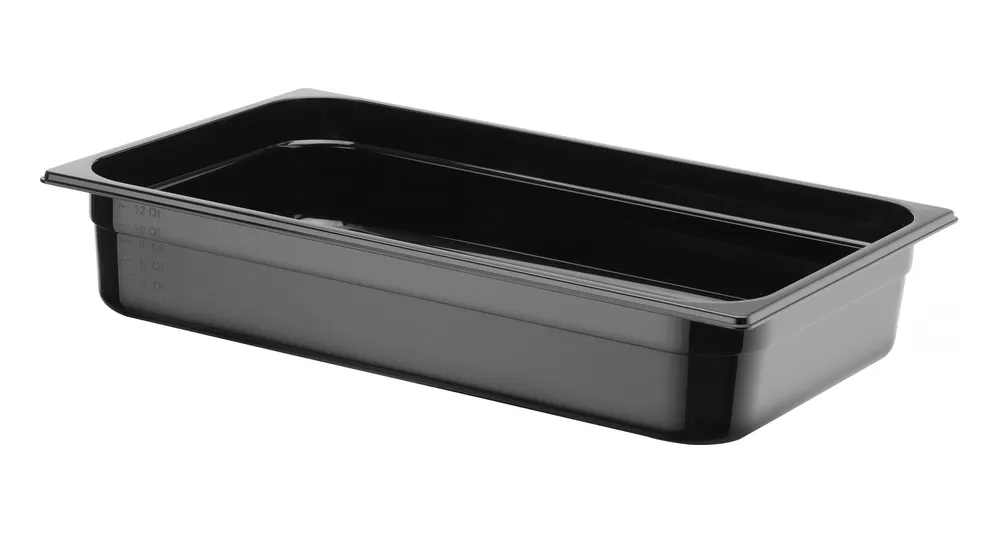 Recipiente Gastronorm 1/1 Policarbonato Preto, 14L, 530x325x100mm