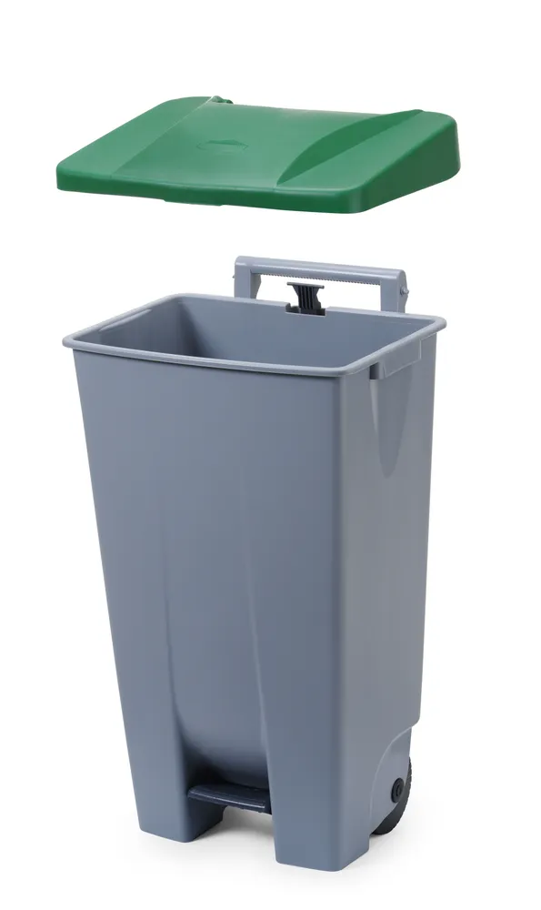 Recipiente para Lixo 120L com Pedal, Cinzento-claro, 510x425x875mm