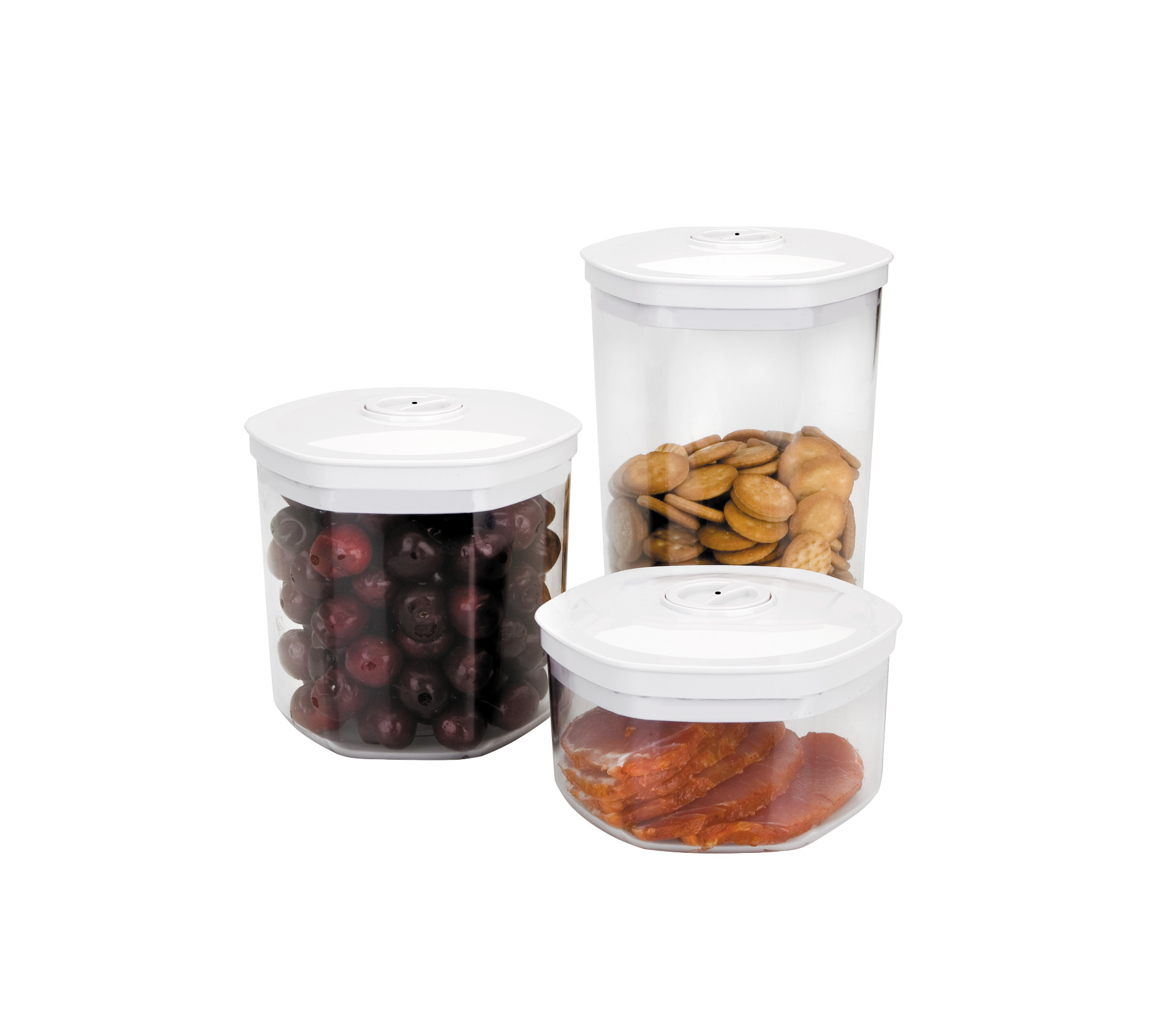 Conjunto 3 Recipientes de Vácuo para Conservação de Alimentos com Adaptador