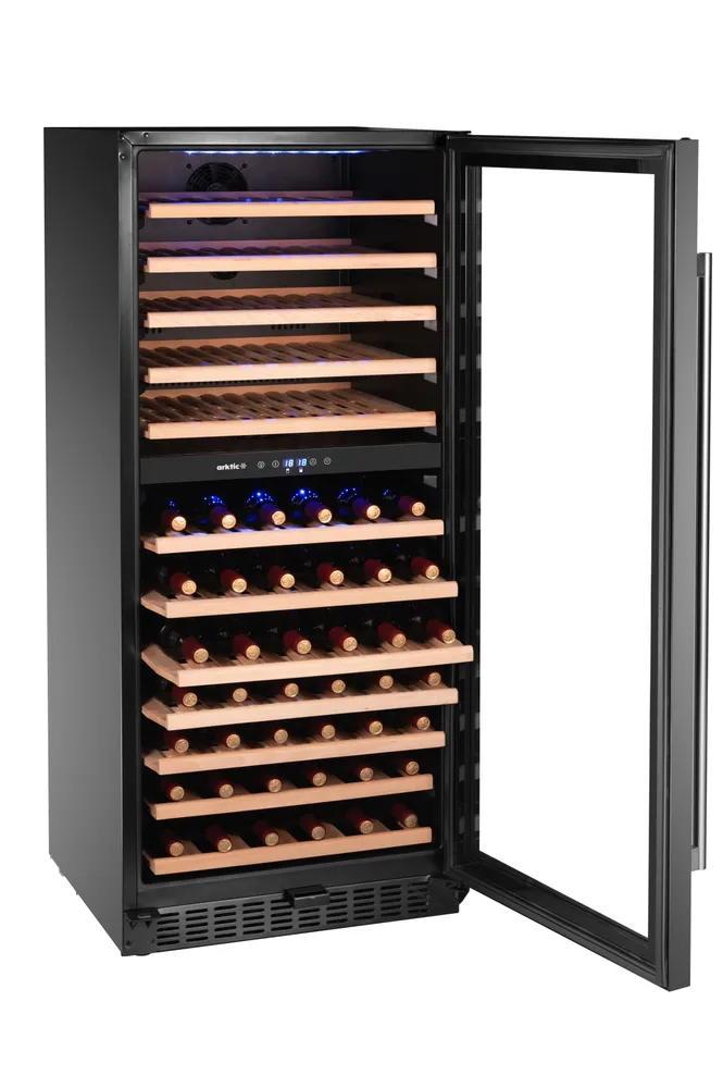 Frigorífico Vinho 2 Zonas 124 Garrafas 265L Preto