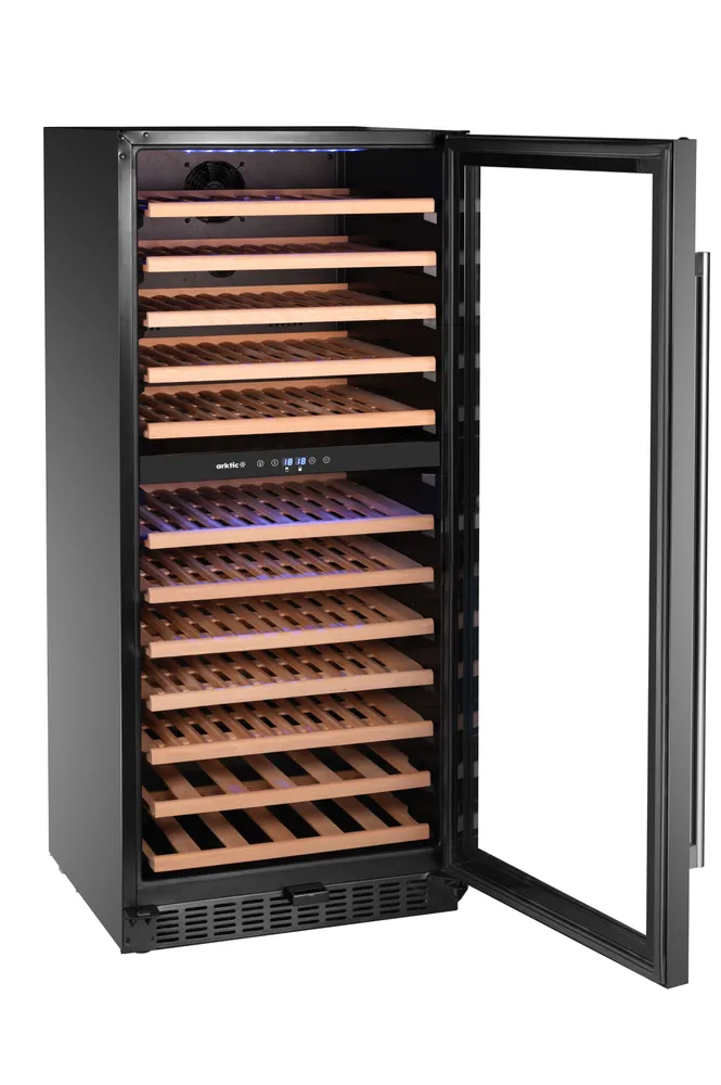 Frigorífico Vinho 2 Zonas 124 Garrafas 265L Preto