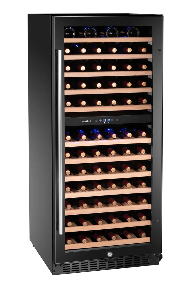 Frigorífico Vinho 2 Zonas 124 Garrafas 265L Preto