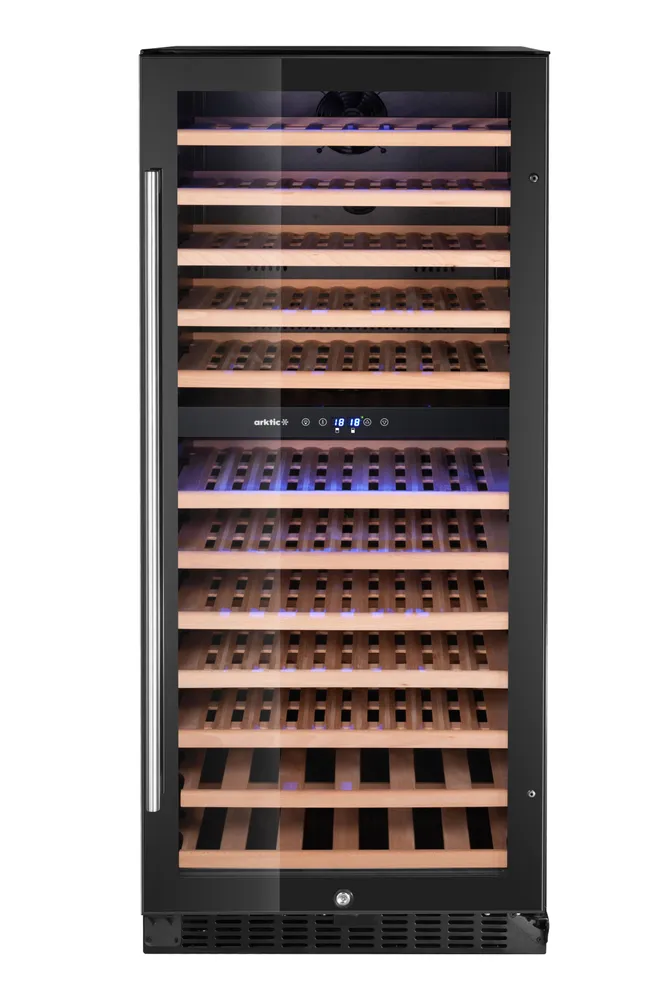 Frigorífico Vinho 2 Zonas 124 Garrafas 265L Preto