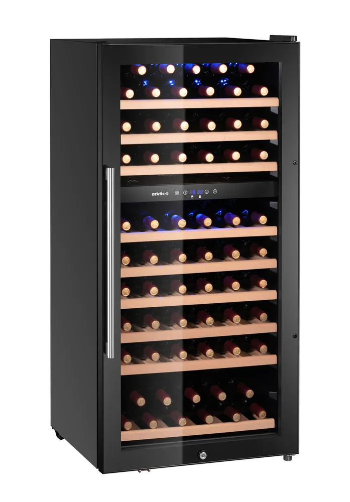 Frigorífico para Vinho 2 Zonas 91 Garrafas 230L Preto