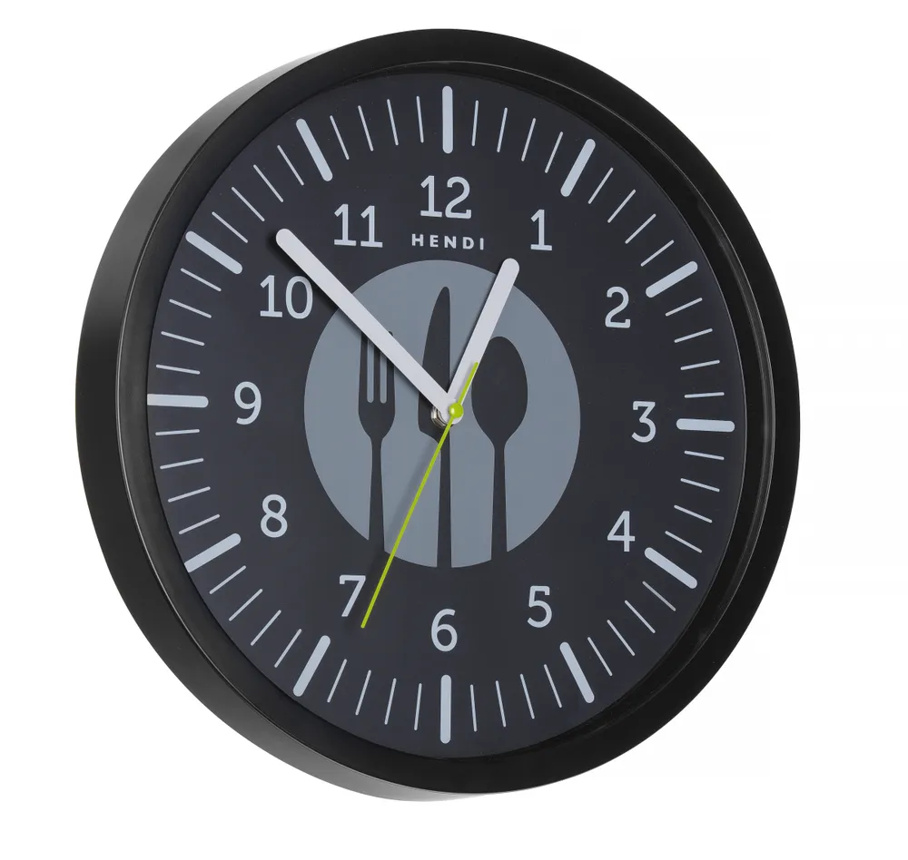Relógio de Parede Profissional Preto ⌀356mm para Cozinhas
