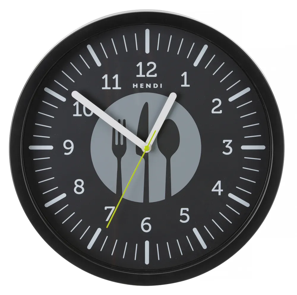 Relógio de Parede Profissional Preto ⌀356mm para Cozinhas