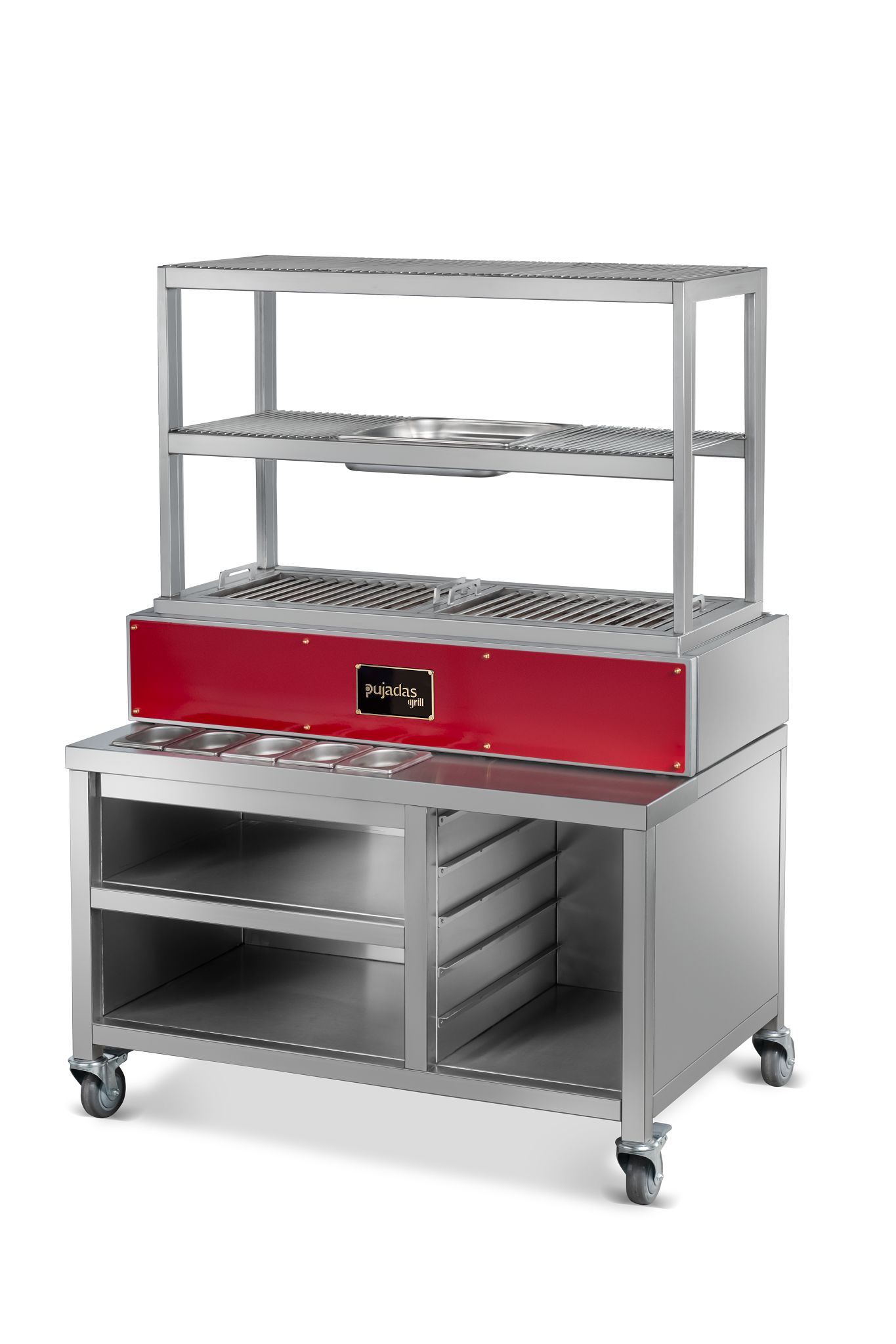 Grelhador Robata Profissional Aço Inoxidável Vermelho 1040mm