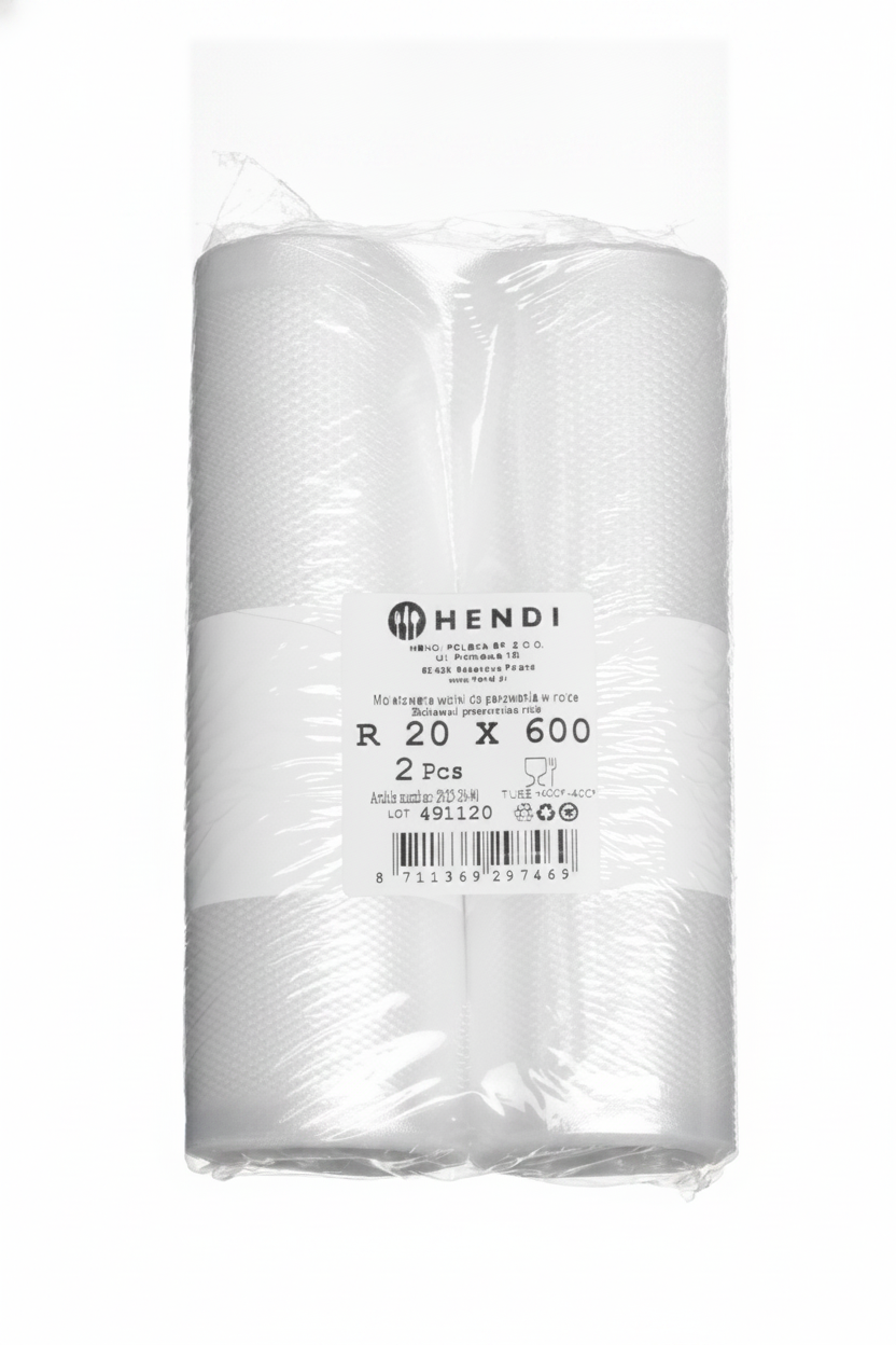 Rolos Sacos Vácuo Frisados 6000x200mm – 2 Unidades para Alimentos