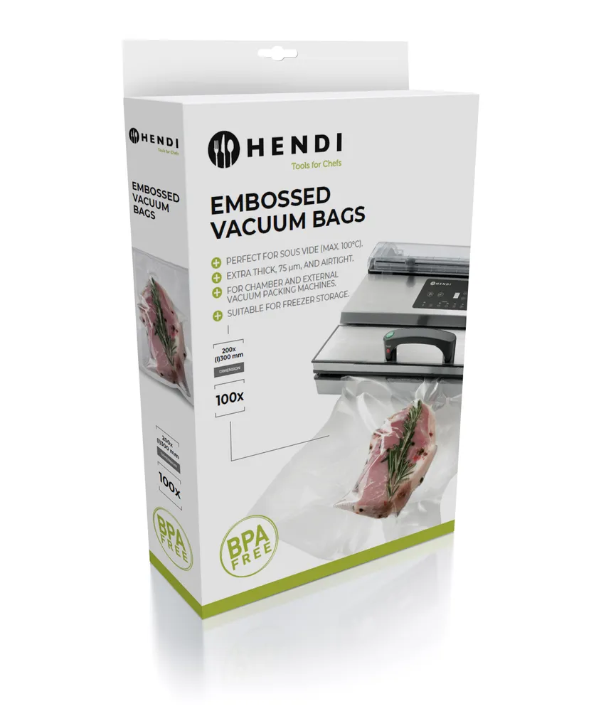 Sacos de Vácuo com Relevo HENDI 200x300mm - 100 Unidades