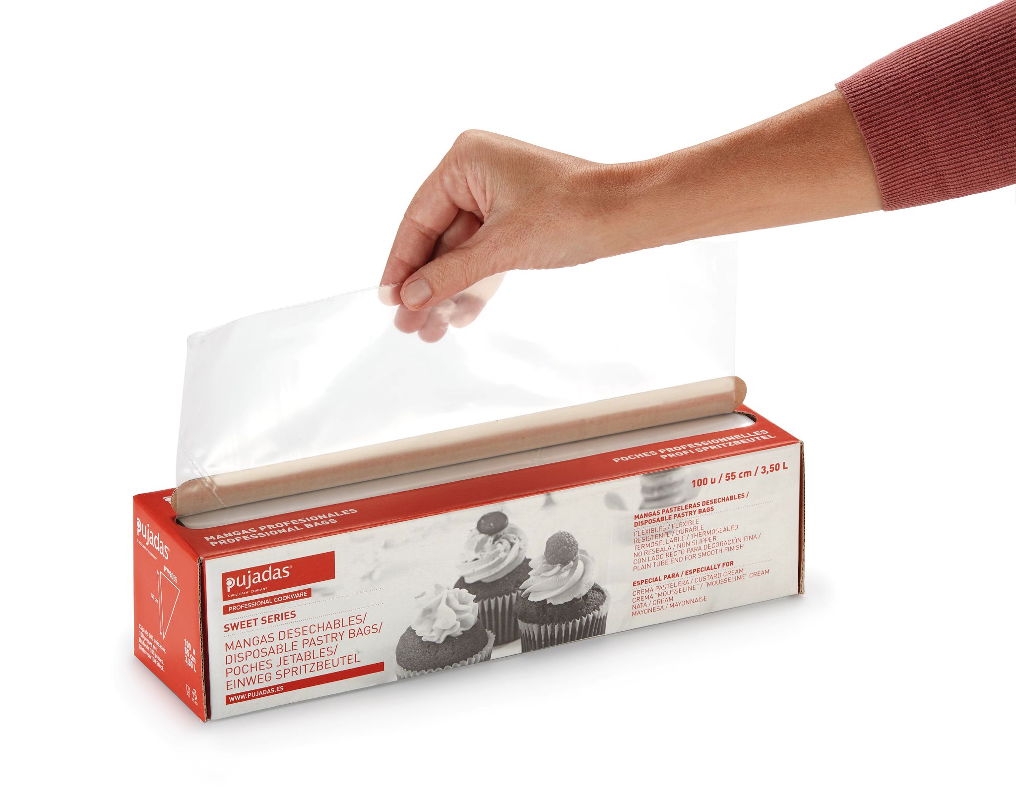 Mangas de Pasteleiro Descartáveis 43cm Plástico Transparente