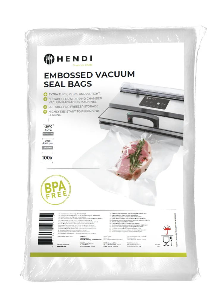 Sacos Vácuo com Relevo 200x300mm - 100 unidades para Cozinha
