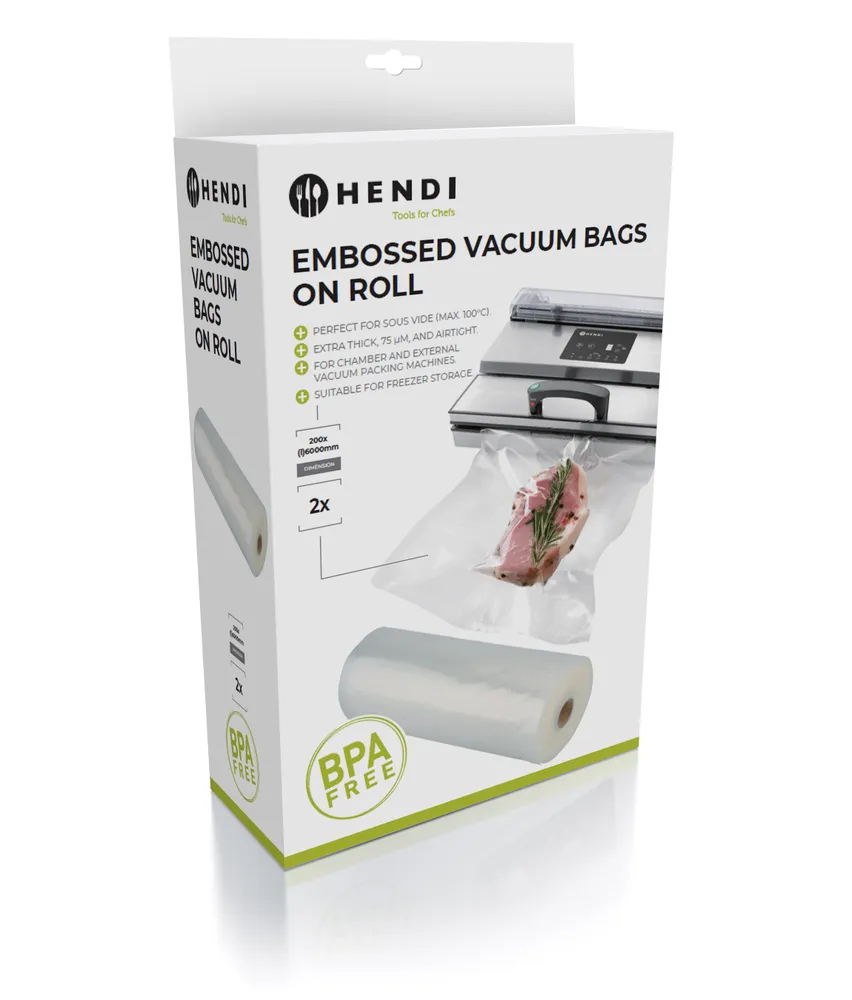Rolos de Sacos para Vácuo com Relevo Hendi - 6000x200mm (Pack 2)