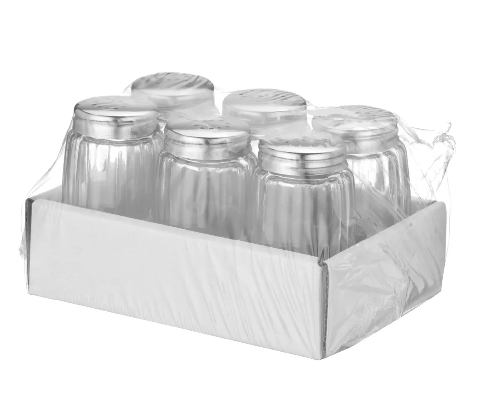 Saleiro Vidro e Inox, Conjunto 6 Peças, ø40x70mm