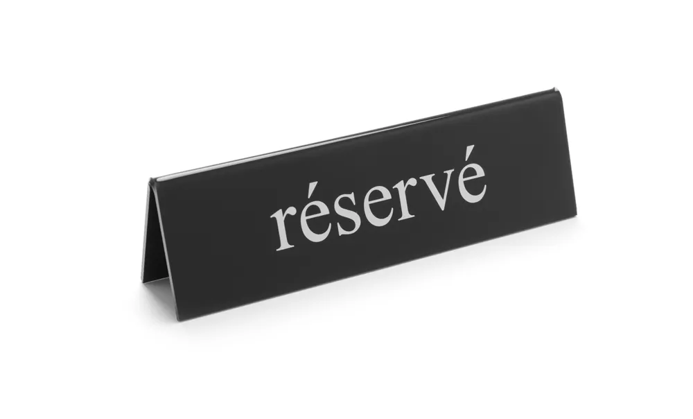 Sinal de Mesa Reservada em PMMA – 129x28x35mm