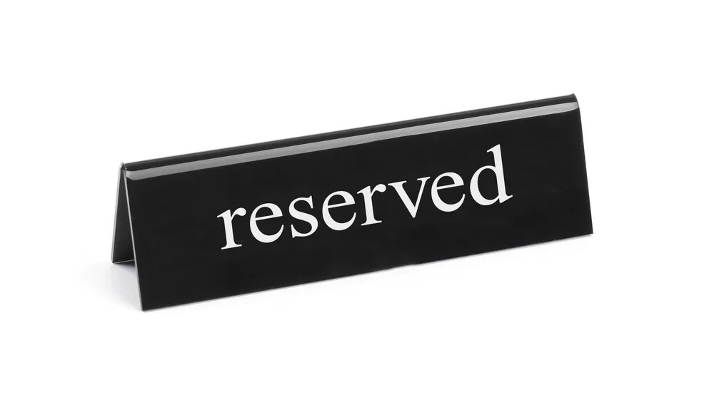 Sinal de Mesa Reservada, 130x30x38mm