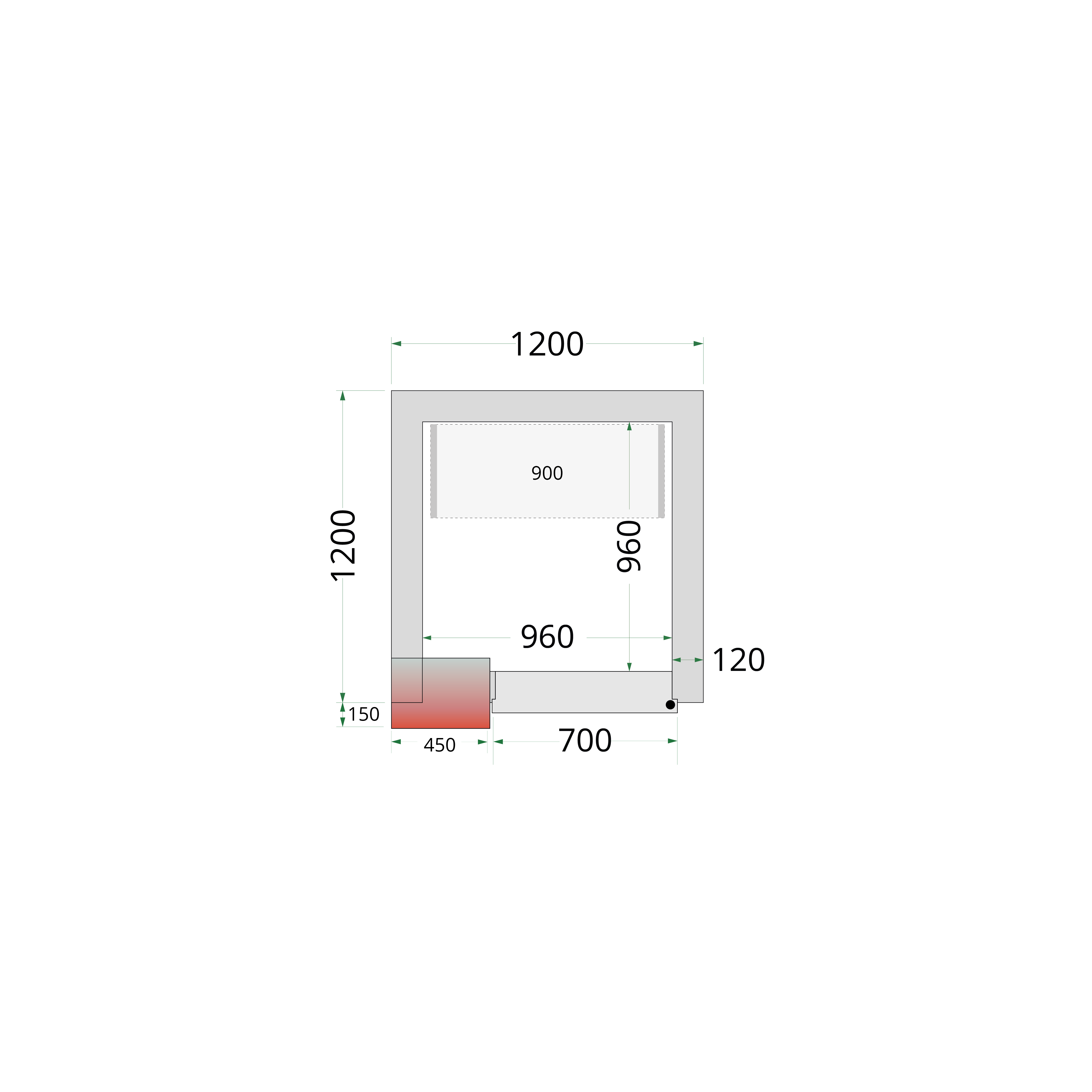 Sistema de Estante Modular 1200x1200mm para Frio Comercial