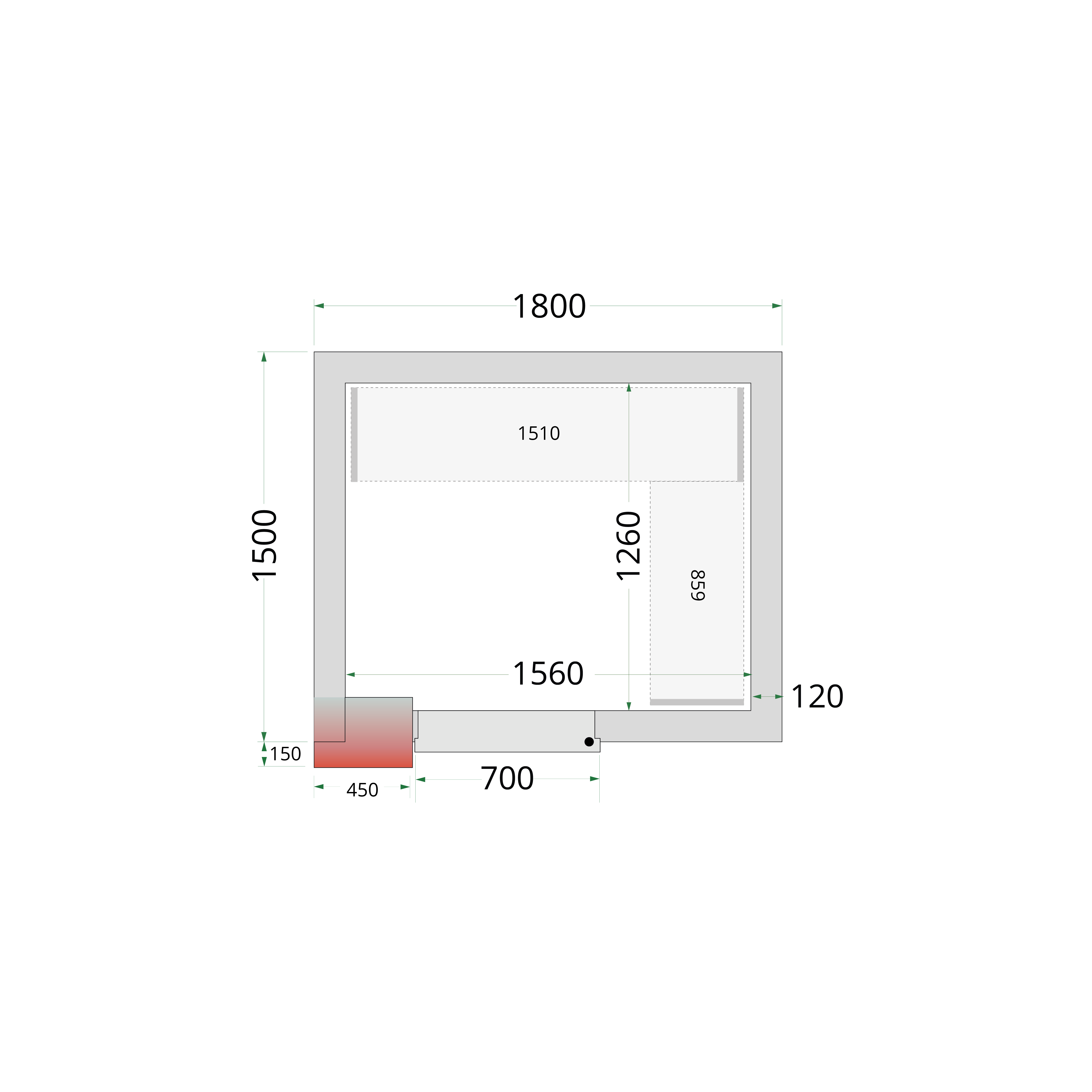 Sistema de Estantes Modular Frigorífico 1800x1500mm