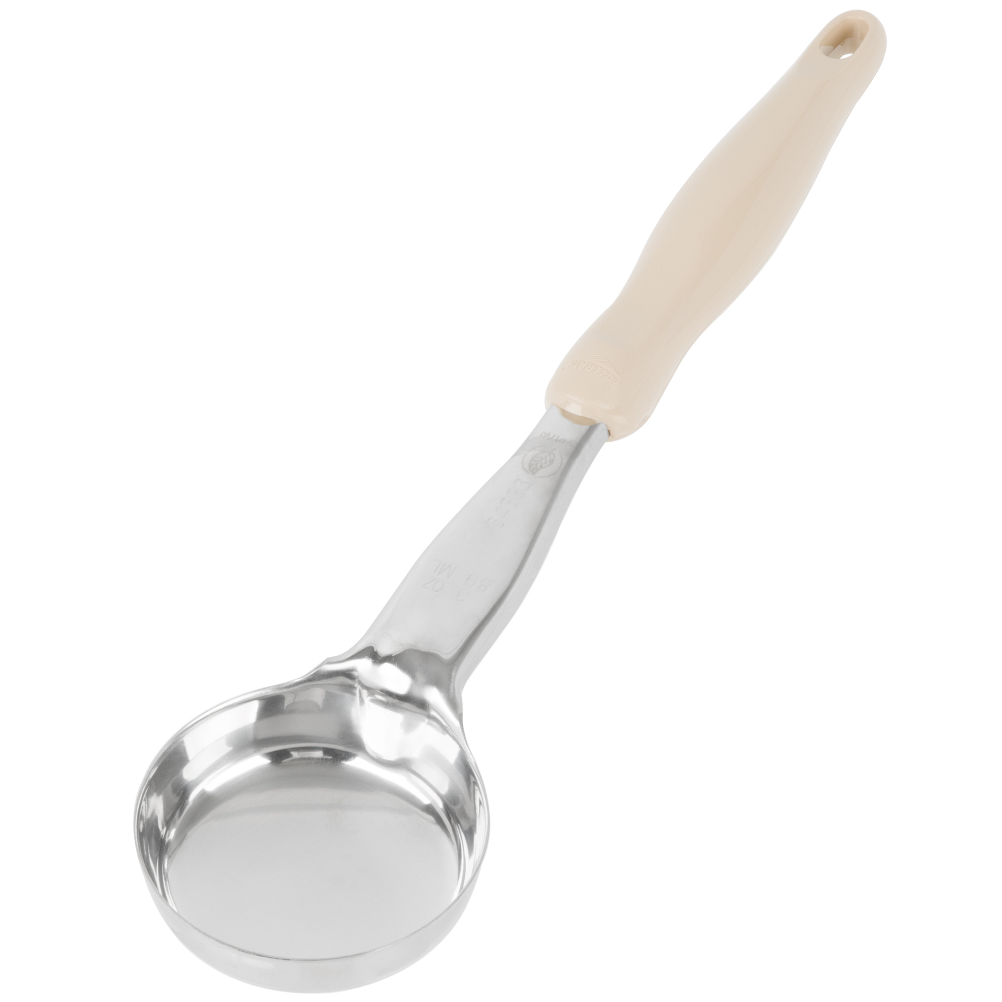 Concha Doseadora 118 ml Aço Inoxidável com Cabo Nylon Marfim