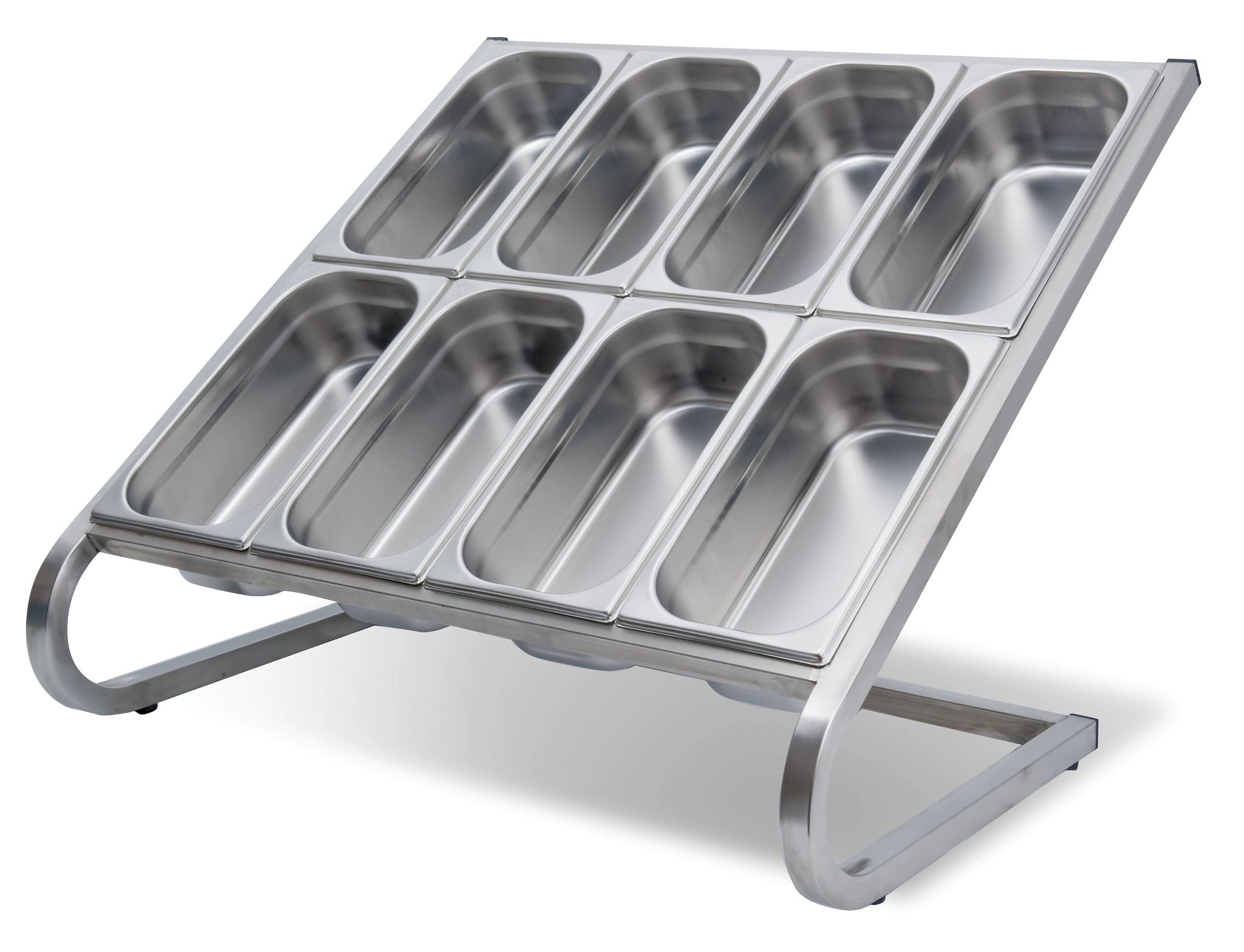 Suporte para 4 Cubetas GN 1/3 em Aço Inoxidável 738mm
