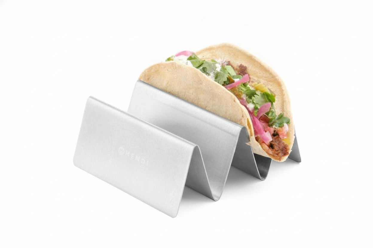 Suporte para Tacos em Aço Inoxidável 2 Ranhuras 135x115mm