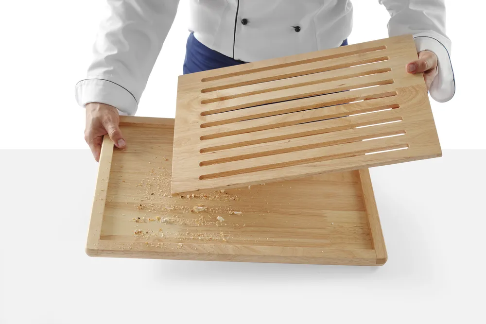 Tábua de Corte para Pão com Tabuleiro de Migalhas 475x322mm