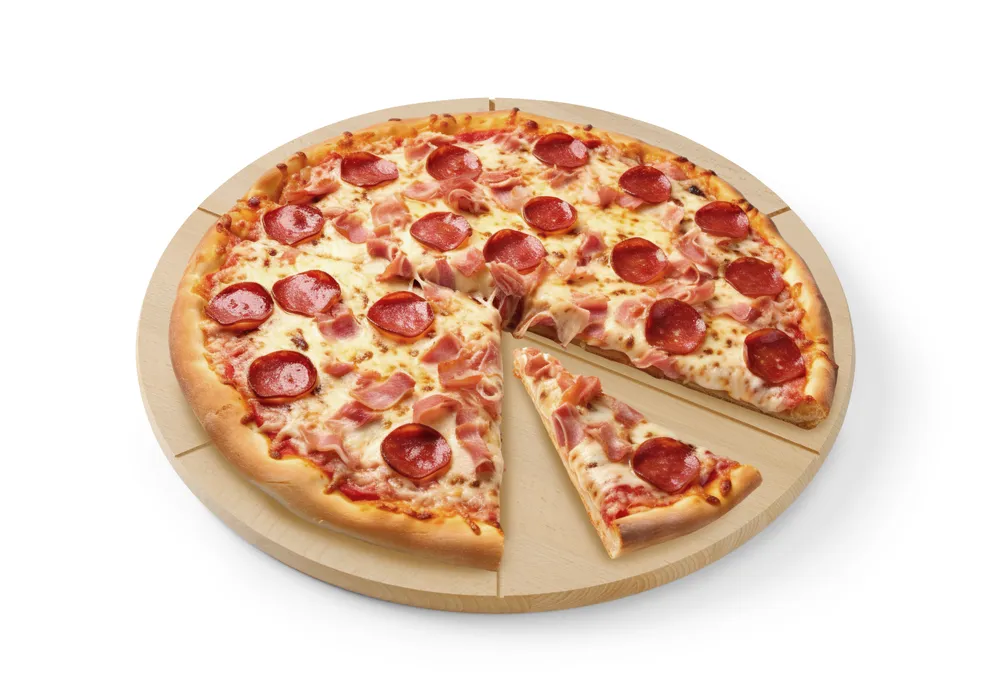 Tábua para Pizza Ø350mm com Ranhuras de Corte em Faia Natural