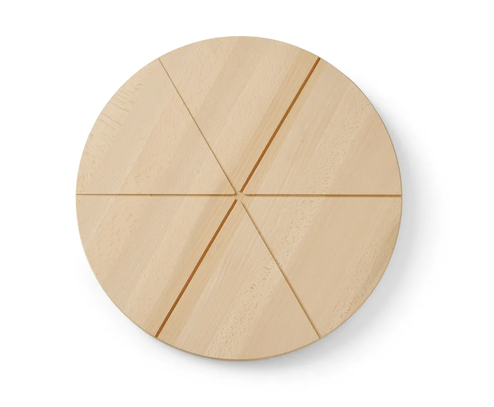 Tábua para Pizza Ø350mm com Ranhuras de Corte em Faia Natural