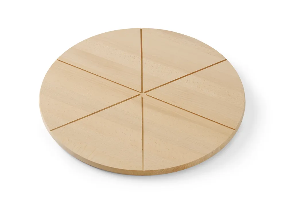 Tábua para Pizza Ø350mm com Ranhuras de Corte em Faia Natural