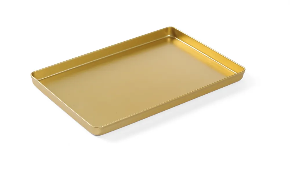 Tabuleiro de Apresentação Dourado 300x200x20mm em Alumínio