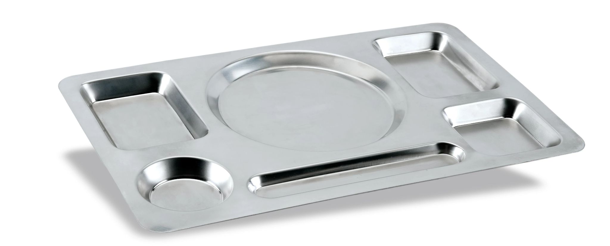 Bandeja de Serviço Seis Compartimentos 46x28.5 cm Aço Inoxidável