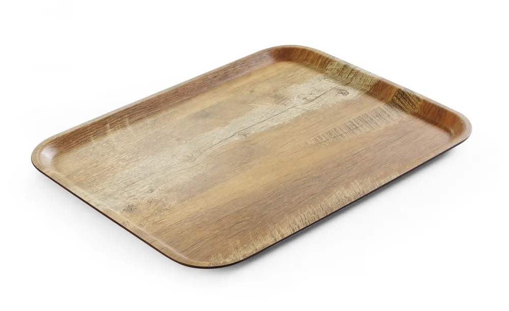Tabuleiro de Serviço Melamina Padrão Madeira 330x430mm