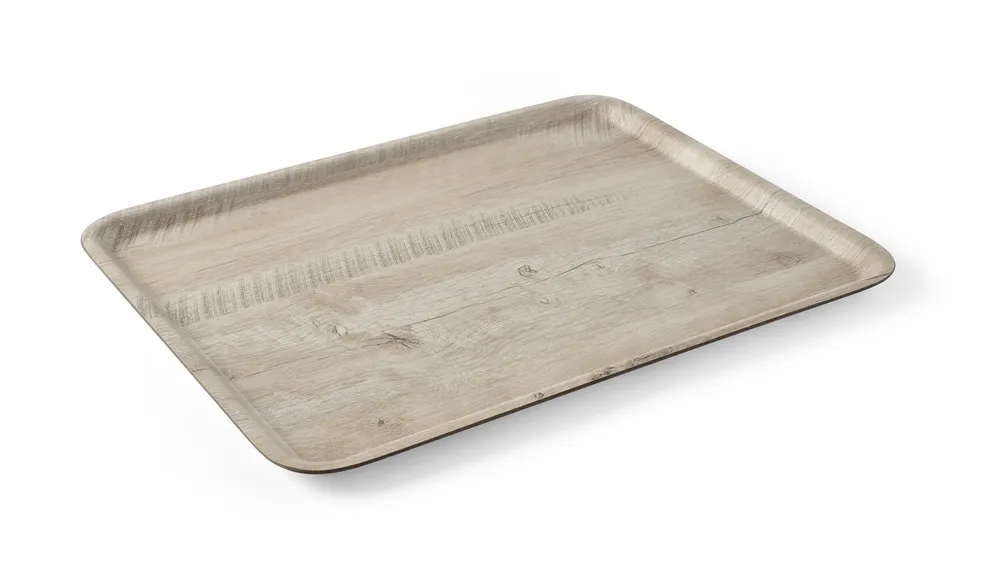 Tabuleiro Melamina Madeira Clara 370x530mm HENDI