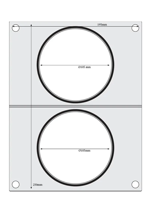 Tabuleiro para Seladora Térmica, 2 Recipientes Sopa Ø115mm