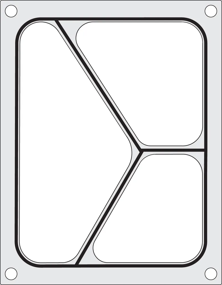 Tabuleiro para Seladora Térmica, 227x178 mm, 3 Compartimentos