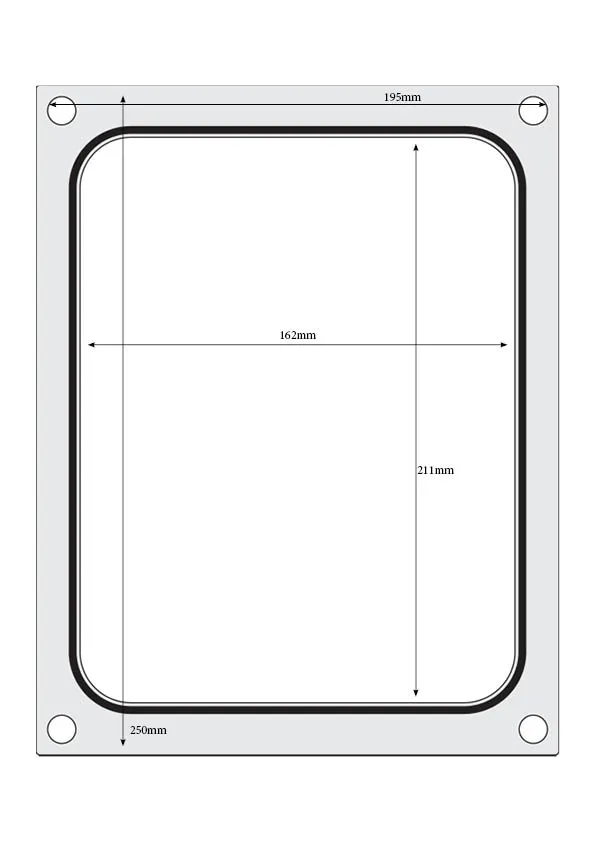 Tabuleiro para Seladora Térmica, 2 Compartimentos, 227x178 mm