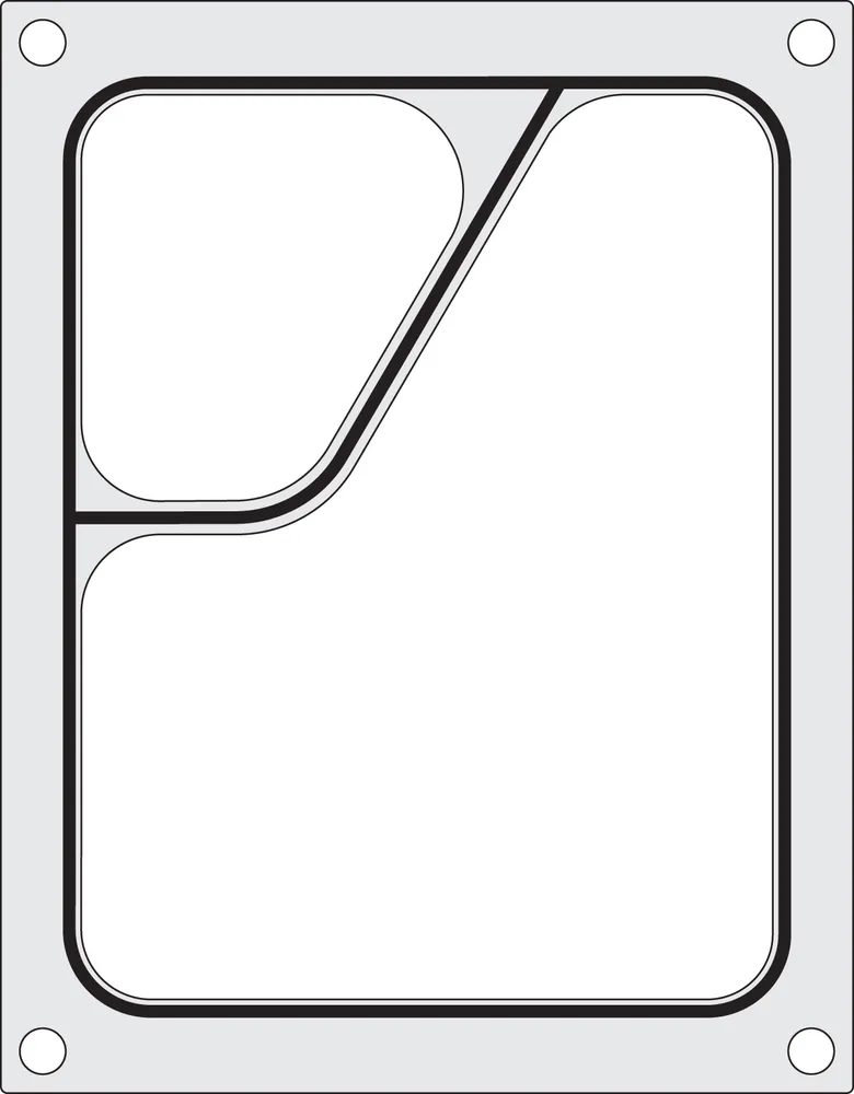 Tabuleiro para Seladora Térmica, 2 Compartimentos, 227x178 mm