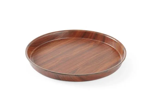 Tabuleiro Servir Redondo Mogno Ø320mm Antiderrapante