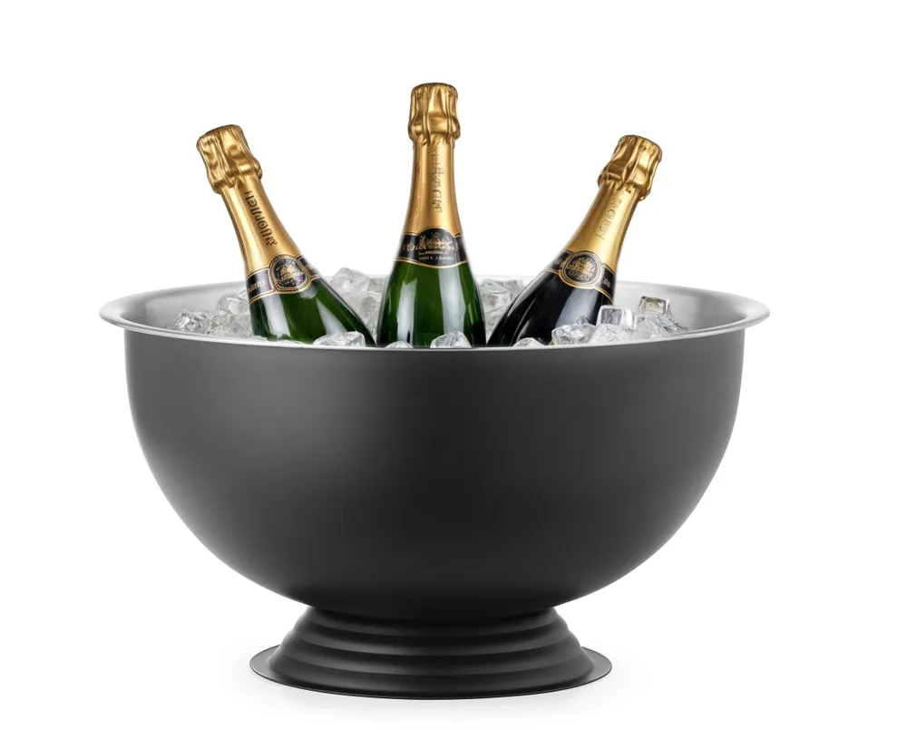 Taça Champanhe 13L Preta em Aço Inoxidável para Serviço de Mesa