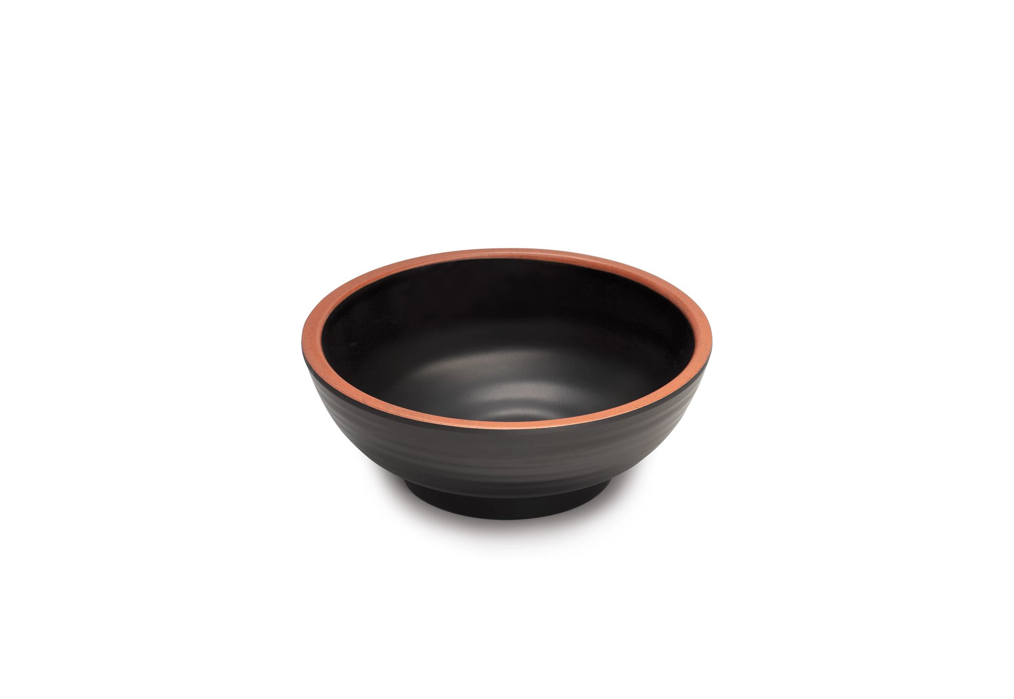 Taça Redonda Melamina 20.5 cm Preto com Bordo Vermelho