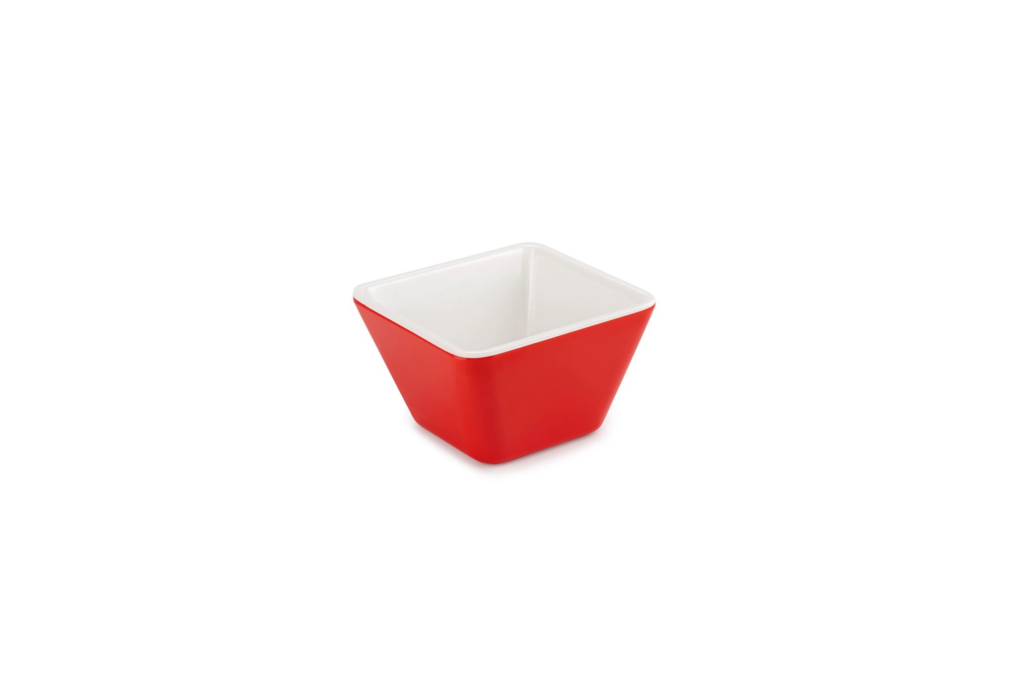 Taça Quadrada Melamina Bicolor Vermelha 9x9 cm