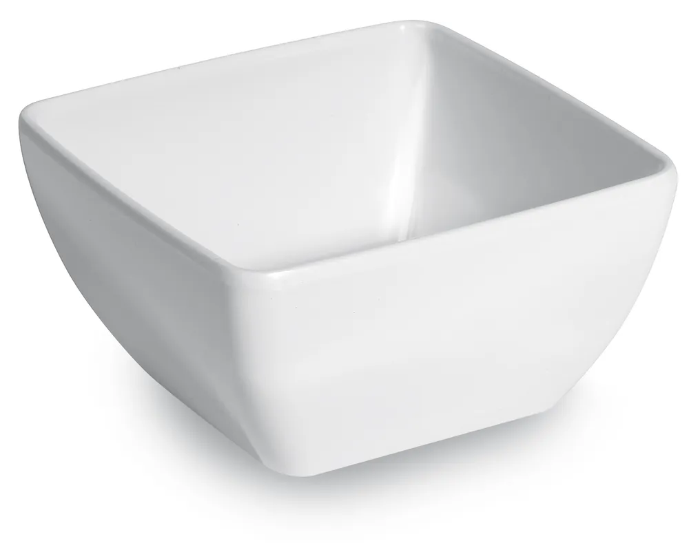 Taça Quadrada Melamina Branca 130x130x65mm para Serviço de Mesa